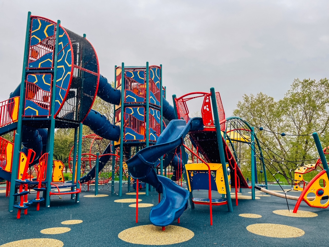 Sensory elements at Columbian Park playground in Lafayette, Indiana