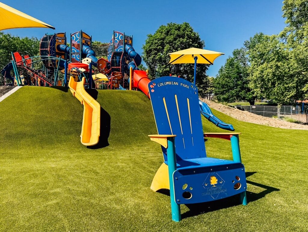 The big chair at Columbian Park playground in Lafayette, Indiana