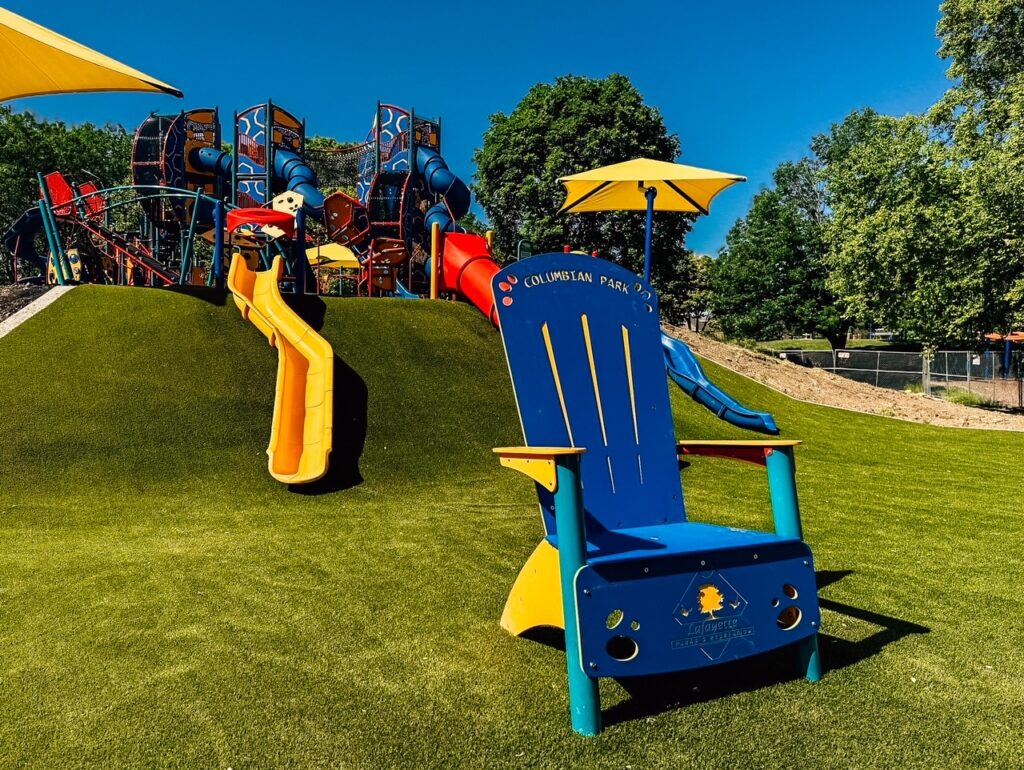 The big chair at Columbian Park playground in Lafayette, Indiana