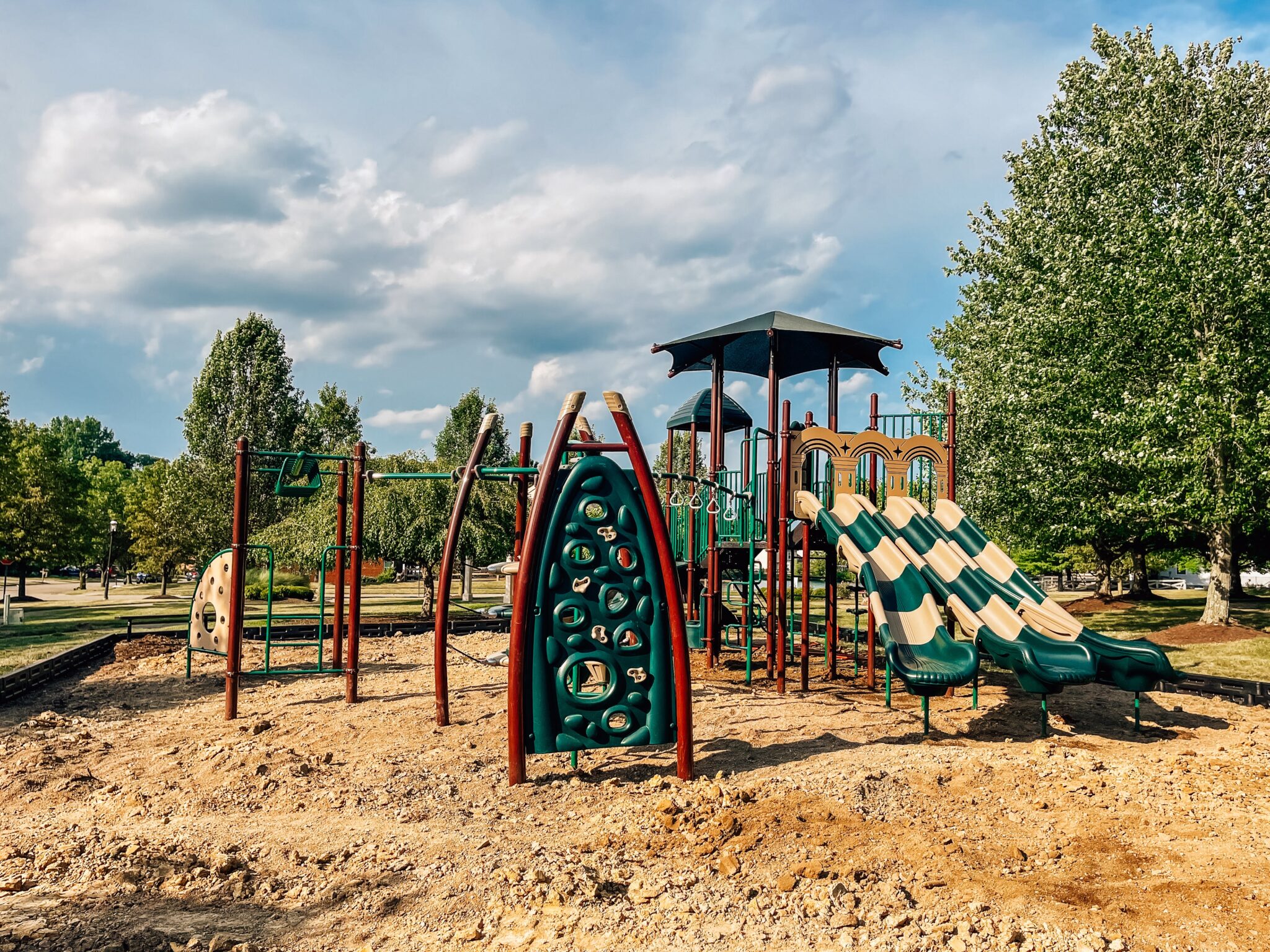 Aerial view of the Coconut Grove Playground at Shayler Crossing in Batavia, Ohio