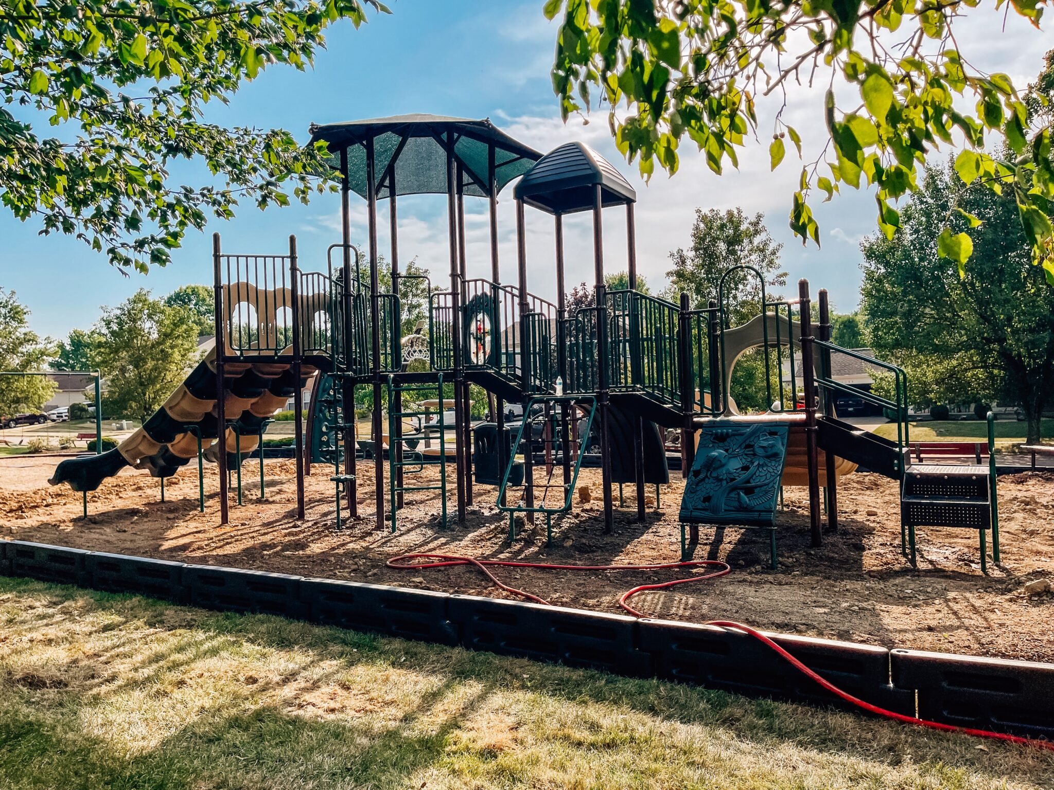 Climbing walls and ladders at Coconut Grove Playground in Shayler Crossing, Batavia, Ohio