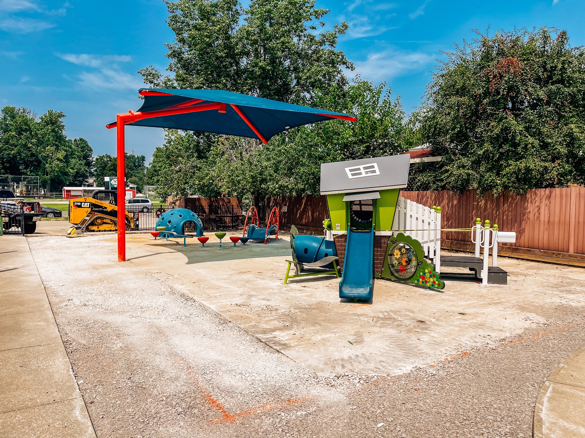 Balance steppers on commercial playground installed at daycare in Huntingburg, IN